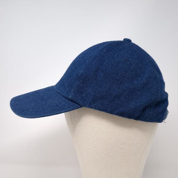 Envision Studio Strapback Baseball Cap Blue One Size Adjustable Blank Denim - Picture 3 of 9